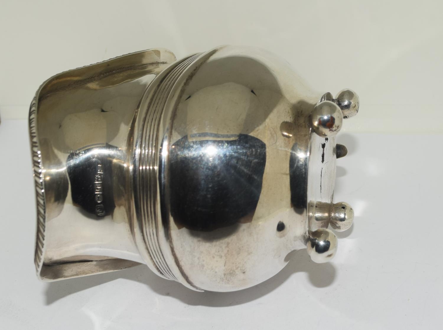Georgian Silver oval cream jug on raised ball feet Exeter 1807 - Image 4 of 7