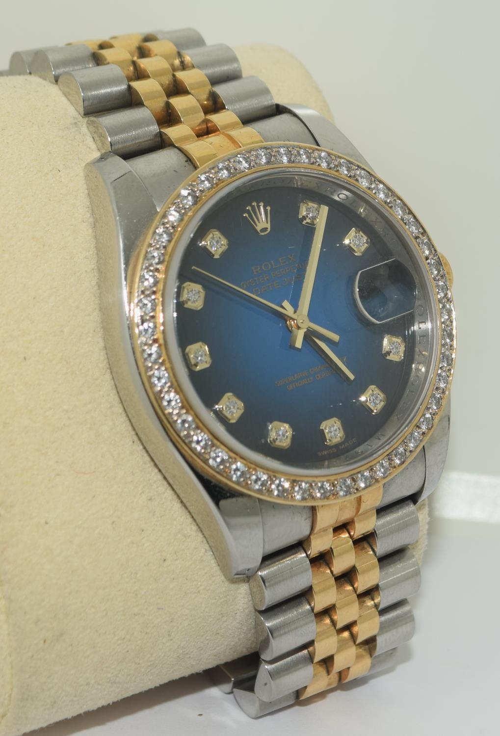 Rolex Oyster Perpetual Date Just, 2008 Bi metal strap with a later aftermarket Diamond Bezel ( - Image 3 of 13