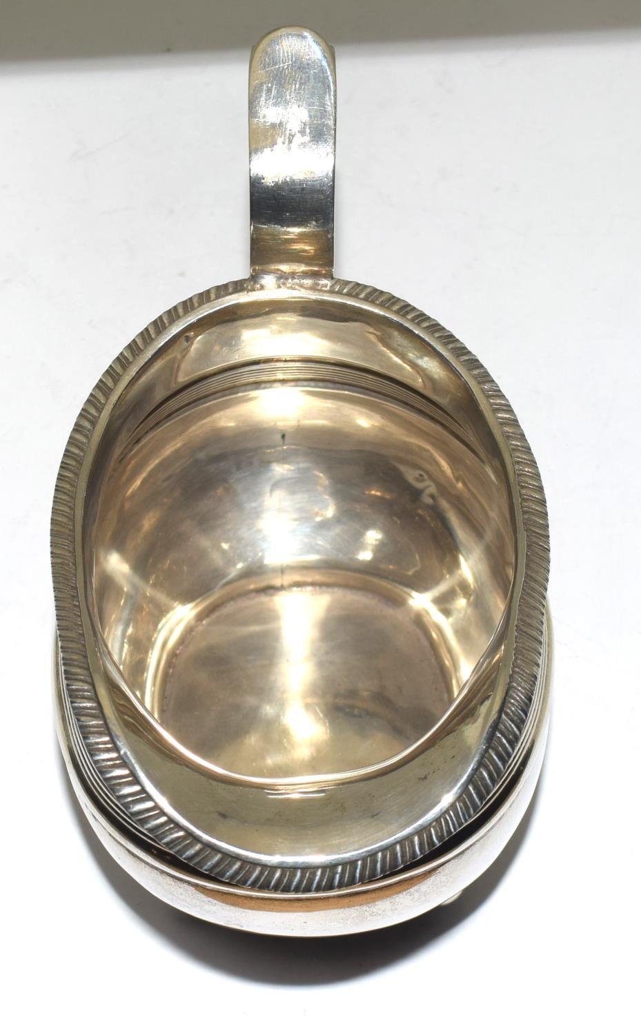 Georgian Silver oval cream jug on raised ball feet Exeter 1807 - Image 2 of 7