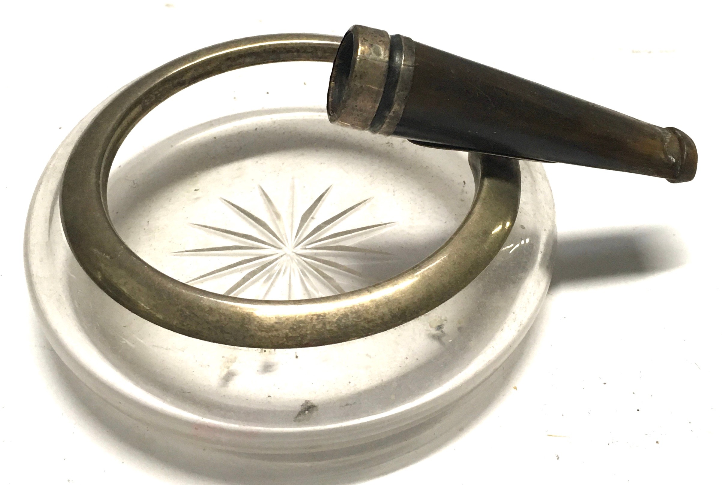 Silver H/M inkwell together a silver rim ash tray and silver rim cigarette holder - Image 5 of 8