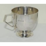 Silver christening cup Retailed my "Harrods" London 1924 7cm tall