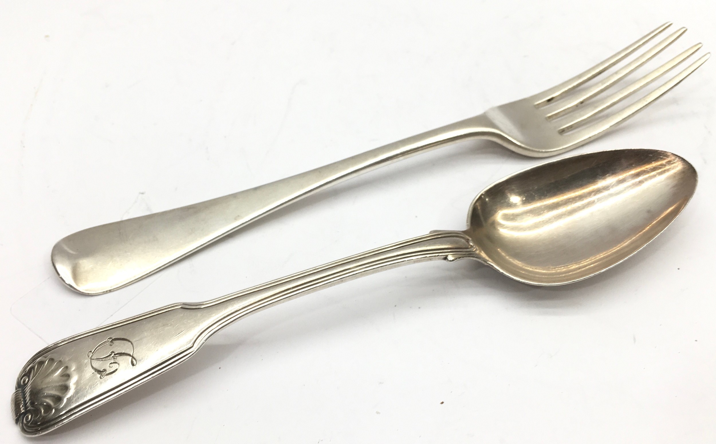 Georgian Silver H/M fork and spoon