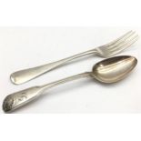 Georgian Silver H/M fork and spoon