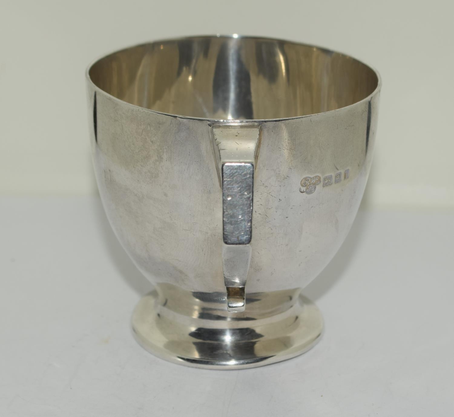 Silver christening cup Retailed my "Harrods" London 1924 7cm tall - Image 4 of 14