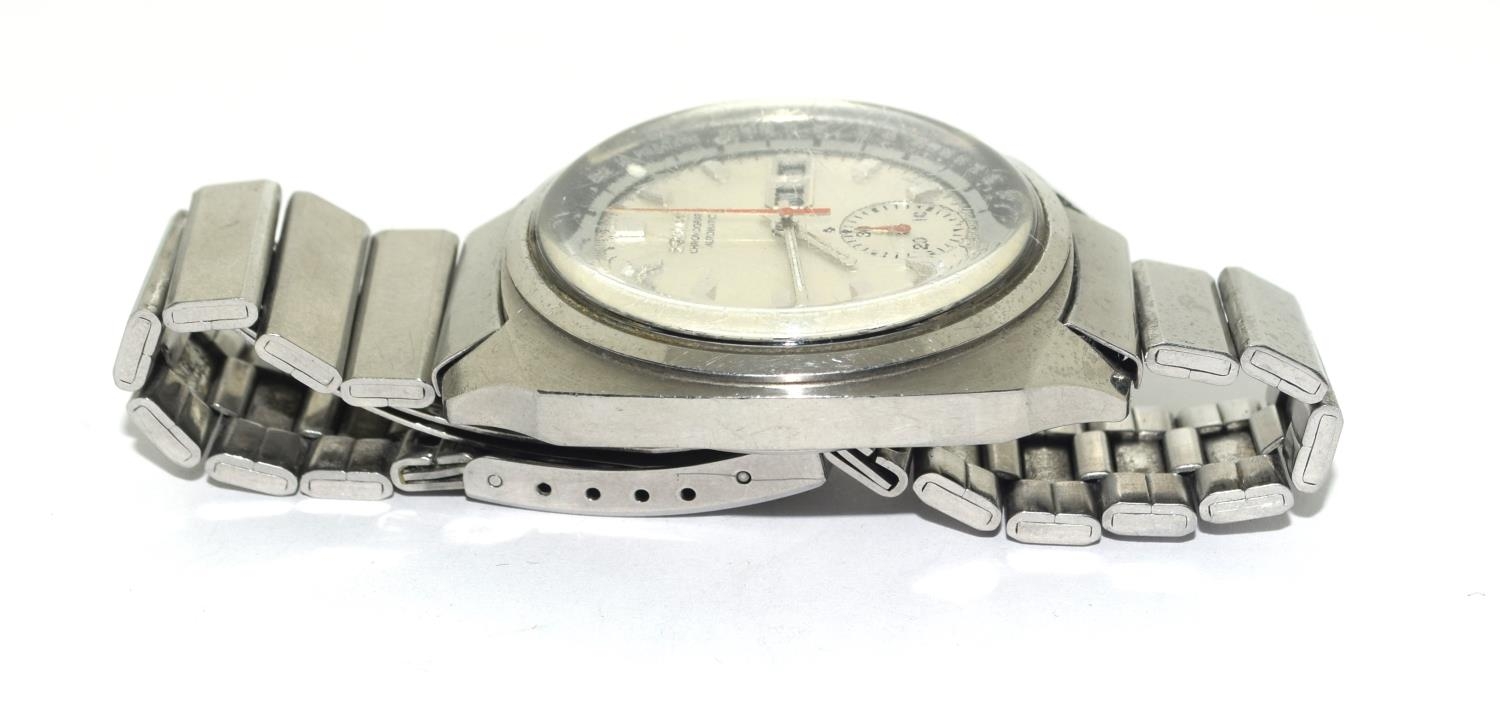 Vintage 1970s Seiko Pulsations automatic chronograph stainless steel gents watch early date March - Image 4 of 5