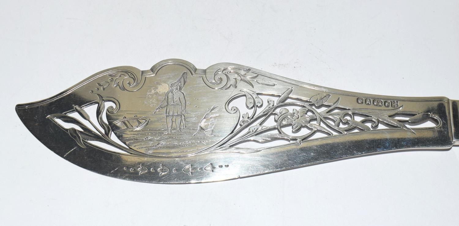 Pair of highly decorated Victorian Fish servers showing images for fishermen and boats etc Sheffield - Image 4 of 8