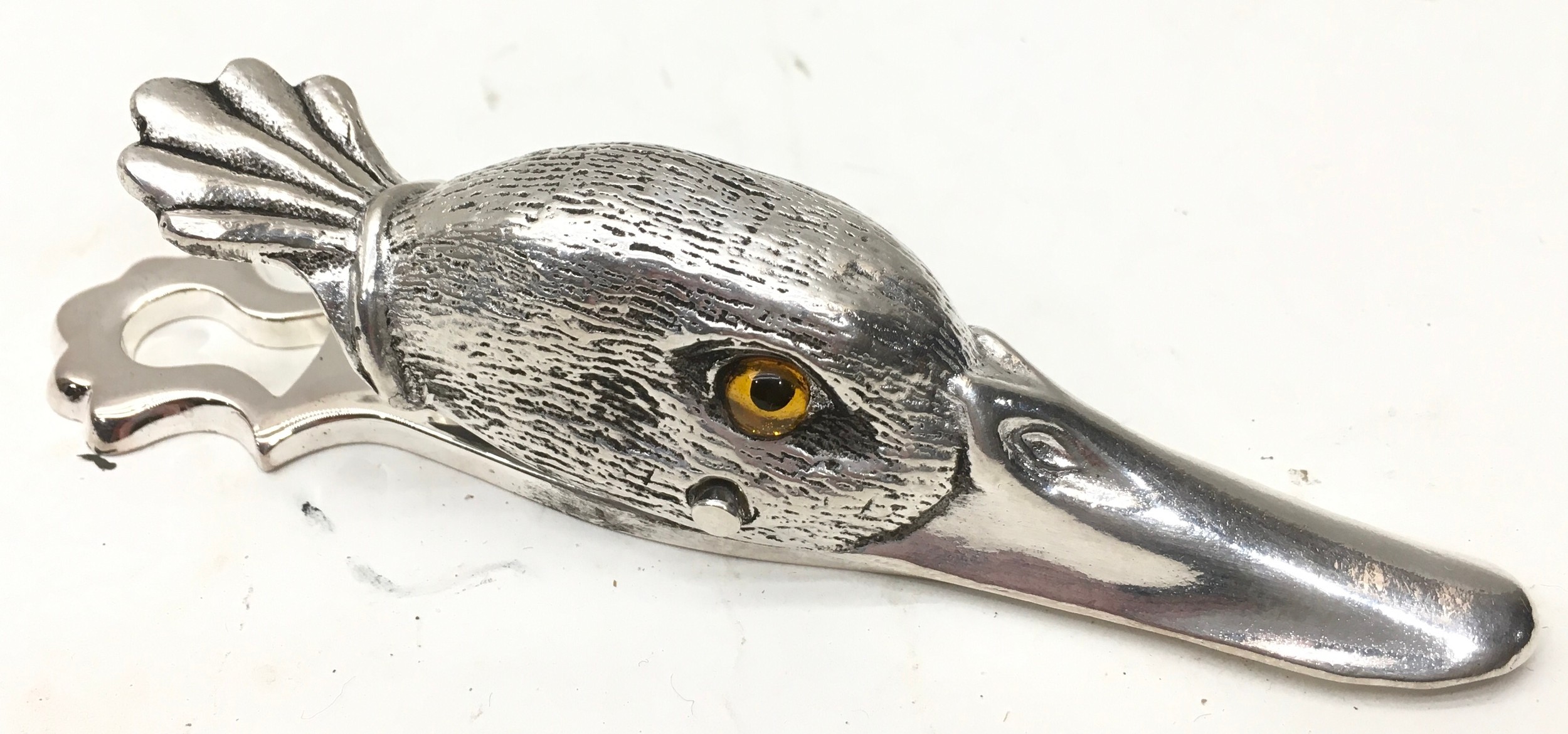 Silver plate clip in the form of a "Duck - Image 2 of 3