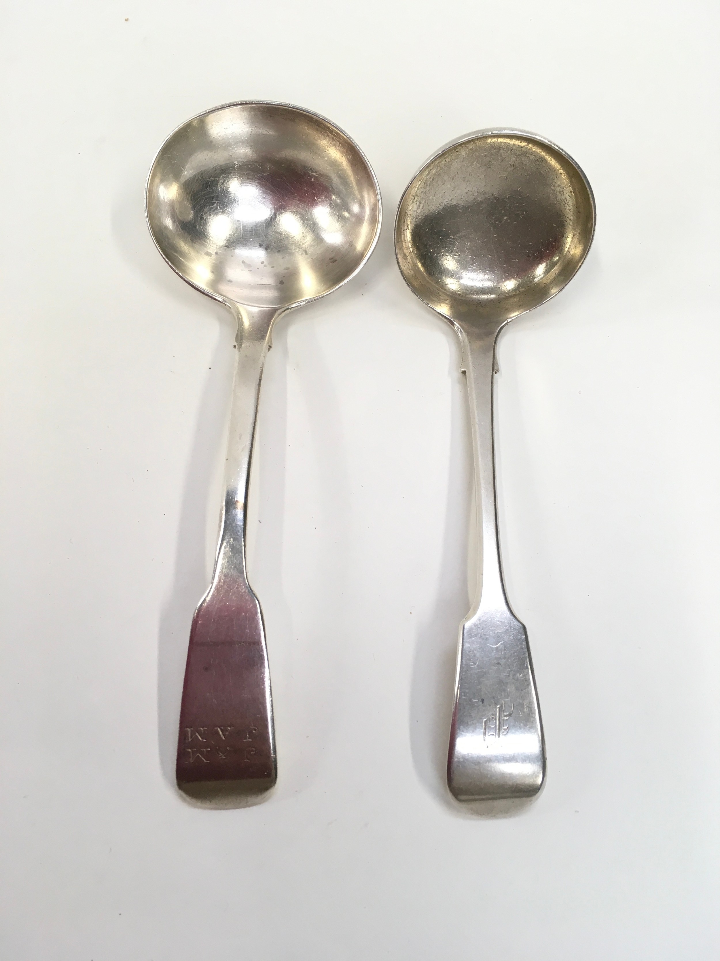 Two silver ladles, (117g) Exeter.