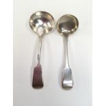Two silver ladles, (117g) Exeter.