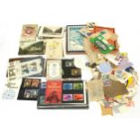 Collection of proof unfranked mint stamps good face value, FDC cards together with loose stamps