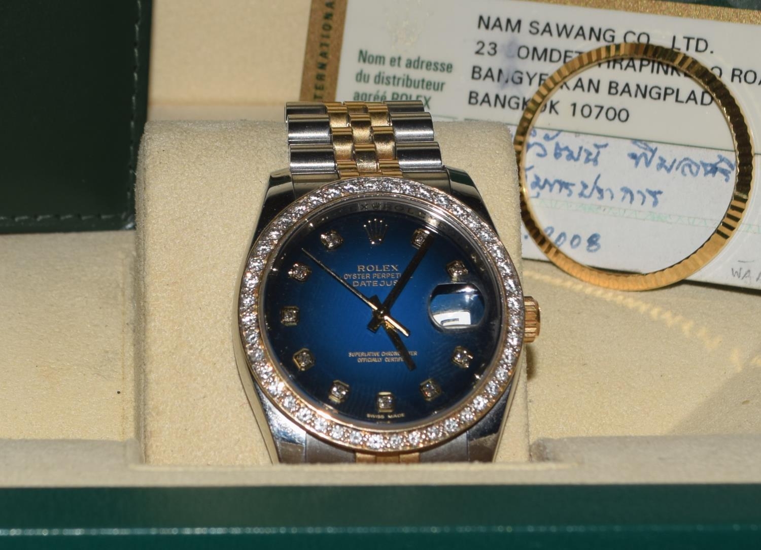 Rolex Oyster Perpetual Date Just, 2008 Bi metal strap with a later aftermarket Diamond Bezel ( - Image 2 of 13