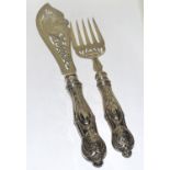 Pair of highly decorated Victorian Fish servers showing images for fishermen and boats etc Sheffield
