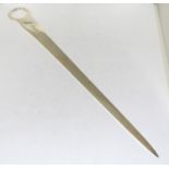 19 century silver meat skewer with Newcastle hallmarks