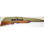 Weihrauch HW35 air rifle with fitted Apollo scope. Comes in a fabric shoulder carry bag. **