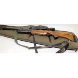 BSA R-10 .22 caliber air rifle with fitted BSA Quarryking scope in a soft travel case. **