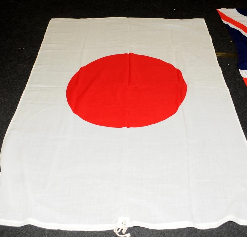 Two large flags, Union flag and Japanese flag. Union flag is the largest at approx 125cms x 270cms - Image 2 of 3