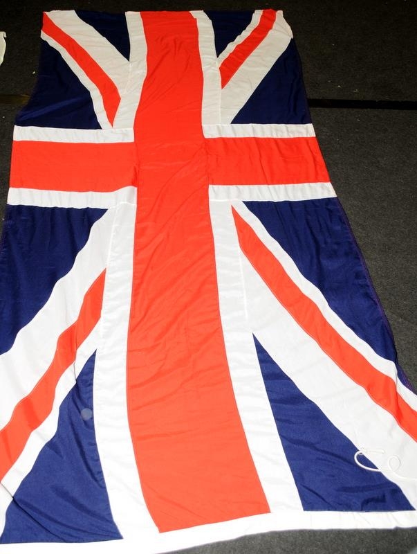Two large flags, Union flag and Japanese flag. Union flag is the largest at approx 125cms x 270cms - Image 3 of 3