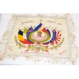 Large hand embroidered from the front silk cloth: Souvenir of Egypt 1917. To Mother with love from