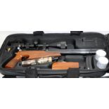 Air Arms S410F TDR .22 calibre air rifle with fitted Bushnell scope. Breaks down into a bespoke