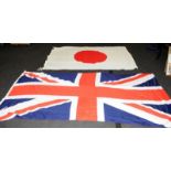 Two large flags, Union flag and Japanese flag. Union flag is the largest at approx 125cms x 270cms