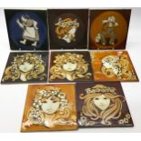 Mary Liebermann qty of tiles on Pilkington's SA blanks c1970s each tile 6" x 6" (8)