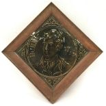 The Campbell Brick & Tile Co framed relief moulded tile depicting Robert Burns (framed size 10.7"