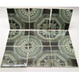 H & R Johnson screen printed tiles c1975 depicting abstract octagon & circles design designed by