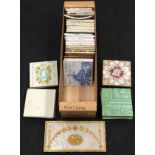 Qty lot large box of Victorian & Edwardian tiles various manufacturers (lot)