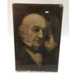 Sherwin & Cotton large glazed portrait plaque of William Gladstone by H.S. Mendelssohn 6" x 9"