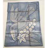 Jason Shackleton panel of 12 tiles depicting a bird on nest with eggs c1987 each tile 4" x 4",