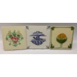 Pilkington's Tiles Ltd relief moulded tile reg 491893 c1903 together with Pilkington's Intaglio