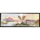 Xavier Clowes 12 tile panel hand painted on Lea & Boulton blanks depicting a scene of Ben Lomond