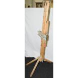 Large vintage artists wooden easel 155cms tall