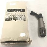 SHURE BOXED MICROPHONE. This is model No. 515SD and comes with microphone holder and original box.
