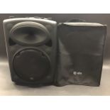 QTX PORTABLE SPEAKER SYSTEM. Speaker system with built in amp and mixer. Comes complete with