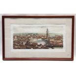 Framed and glazed limited edition print of an Italia Piazza scene 65/150 with signature and embossed