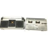 2 PORTABLE RADIO CASSETTES. Ghetto blasters here are by Ferguson Model No. 3T13 and York model No.