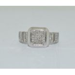 Rolex designed diamond w/g 925 silver ring Size Q