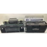 4 VARIOUS GHETTO BLASTERS. Portable radio cassette players from - Philips & Sharp x 3.