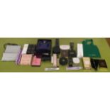 Box of assorted perfumes, make up and toiletries (WP).