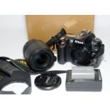 Boxed Nikon D90 DSLR camera c/w Nikon DX AFS-Nikkor 18-105mm 1:3.5-5.6 zoom lens and battery with