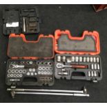 2 cased Bacho socket sets and another and socket bars. (H86)