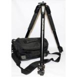 Quality Manfrotto 055 camera tripod c/w a calumet DSLR gadget bag (30/31)