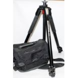 Quality Manfrotto 055 camera tripod c/w a calumet DSLR gadget bag (30/31)