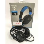 Turtle Beach Recon 70 gaming headset, boxed and a pair of Sony headphones. (H43/H9).