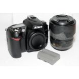 Nikon D90 DSLR camera c/w Nikkor 18-135 zoom lens and battery, no battery charger so being sold