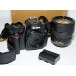 Boxed Nikon D90 DSLR camera c/w Nikkor 18-105 zoom lens and battery, no battery charger so being