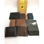 Selection of new mens wallets and card holders.