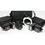 2 x Nikon Speedlight flash units in protective cases ref SB-600 c/w a Sigma EM-140D ring flash (