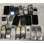 A carton of vintage mobile phones, all untested (WP99)